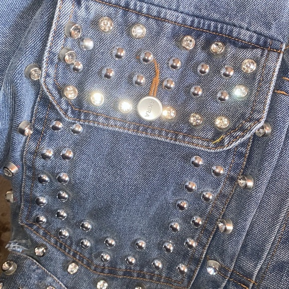❣️SOLD❣️Crystal Stud Denim Jacket - Picture 4 of 10